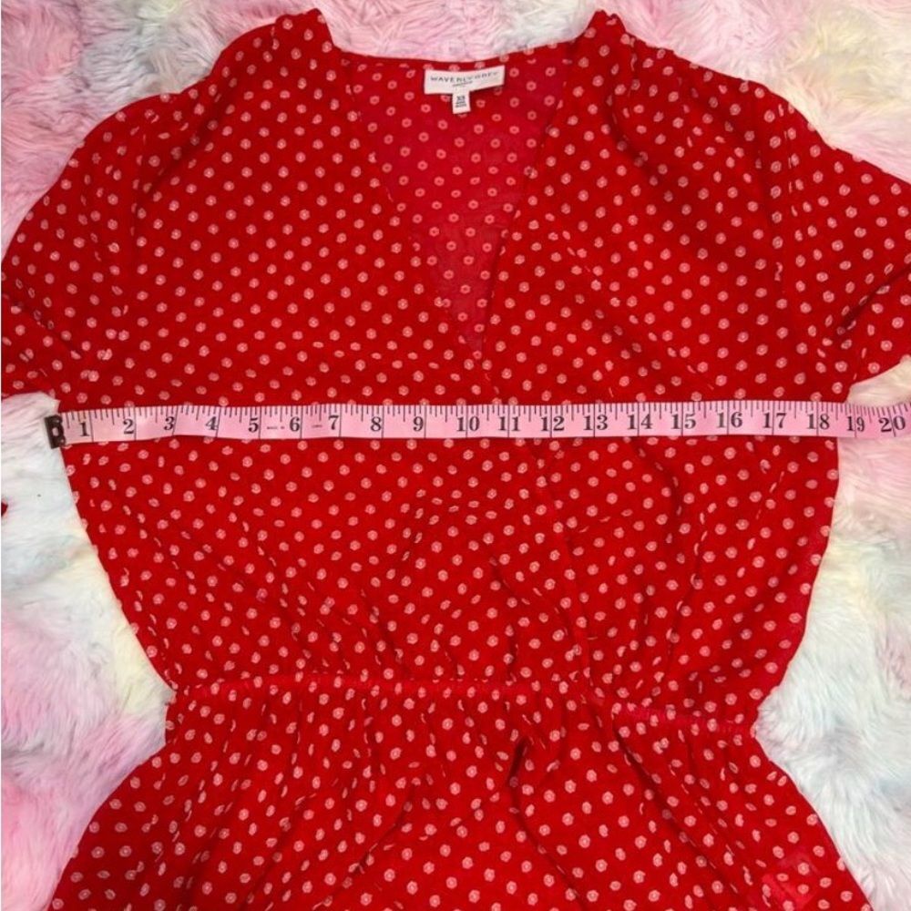 Waverly Grey Red and White Polka Dot Blouse - Picture 5 of 6